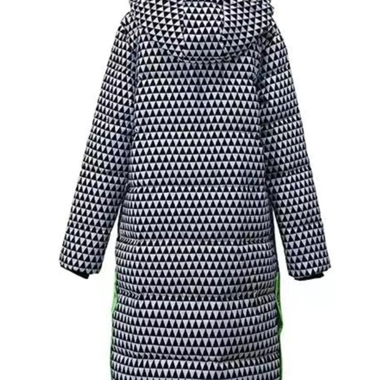 2024 Winter Warm Parka Plaid Long Sonw Coat Women's Fashion Thicken Hooded Puffer Jacket Female Windproof Warm Outwear