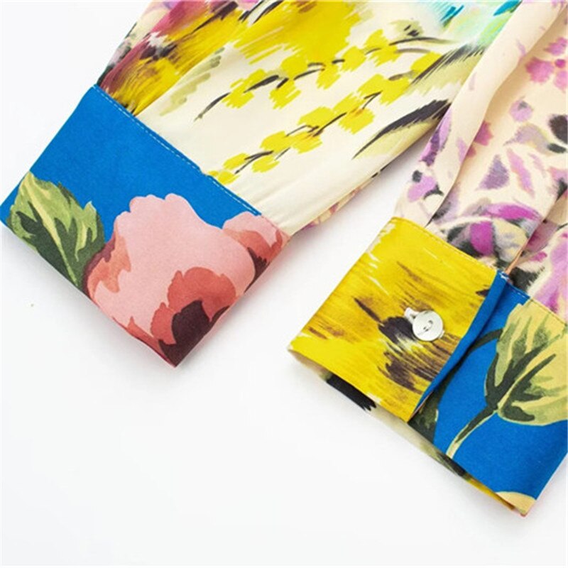 2024 Woman Short Playsuit Patchwork Print Female Jumpsuit Knot Long Sleeve Women's Summer Playsuit Beach Women Jumpsuits