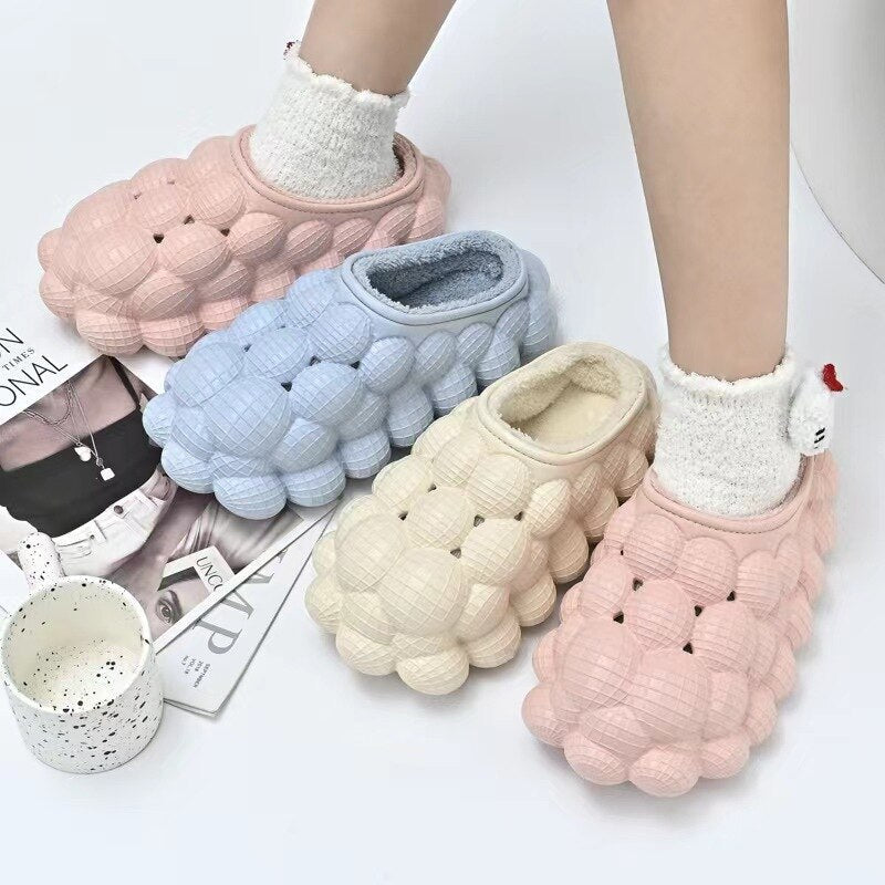 2024 Women Fashion Personality Indoor Bathroom Bubble Slides With Charms Men Lady Beach Thick Sole Massage Slippers