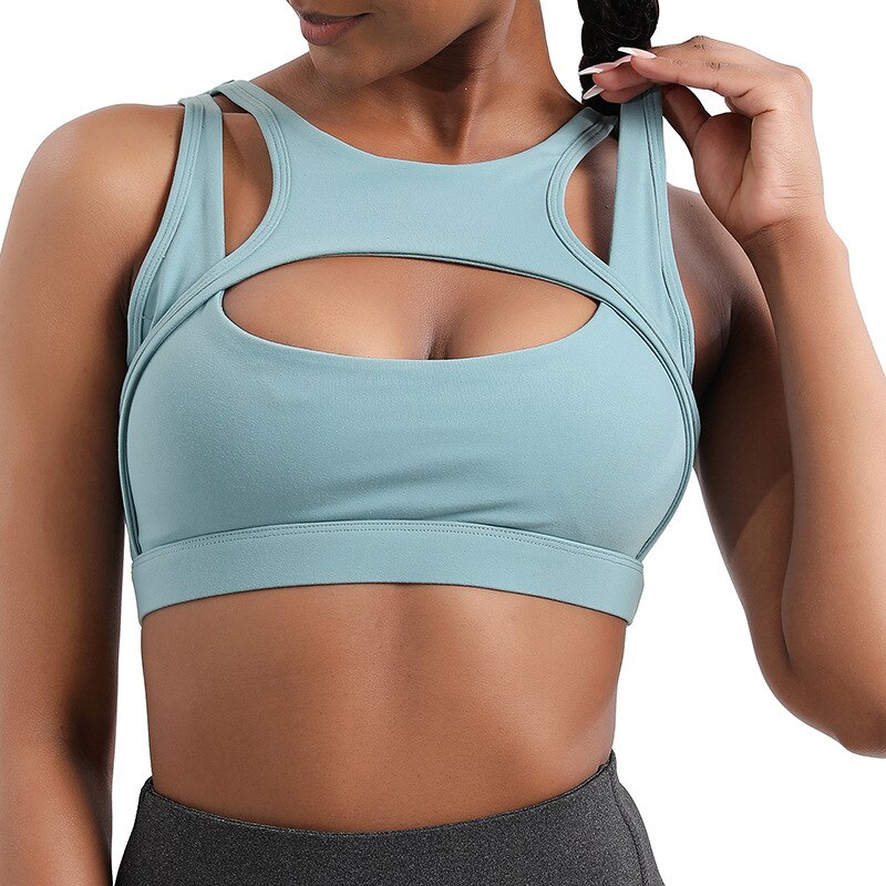 2024 Workout Top Nylon Breathable Gym Sportswear Vest For Women Sports Fitness Female Underwear Sport running Bra Sexy Tops