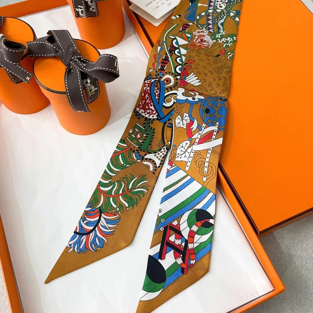 2024 new mulberry silk silk tie bag long silk scarf star internet celebrity same style suit scarf streamer headband 2 5X 86CM