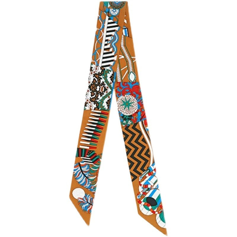 2024 new mulberry silk silk tie bag long silk scarf star internet celebrity same style suit scarf streamer headband