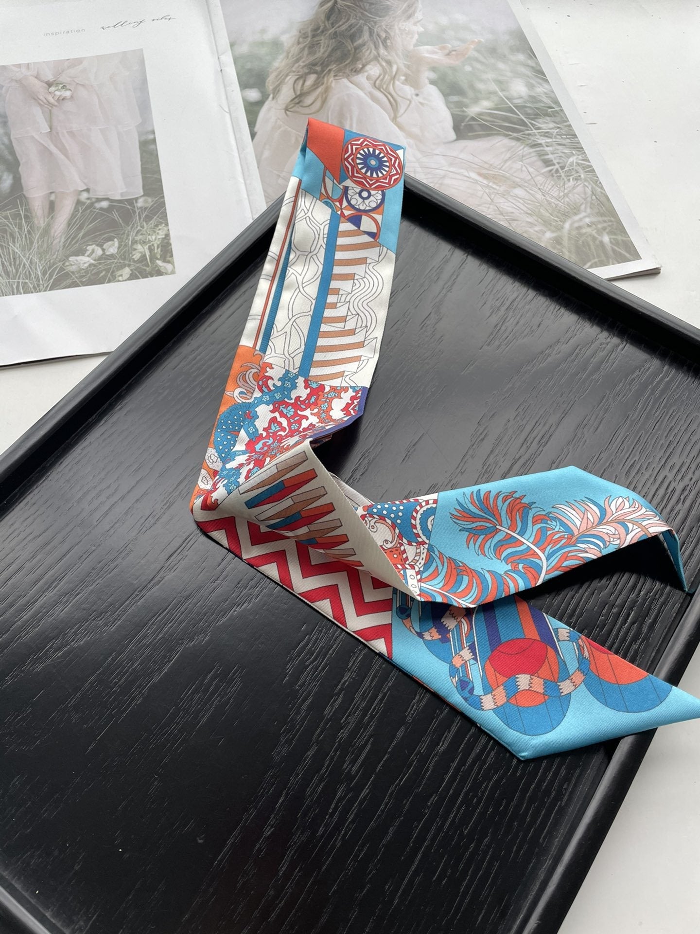 2024 new mulberry silk silk tie bag long silk scarf star internet celebrity same style suit scarf streamer headband 4 5X 86CM