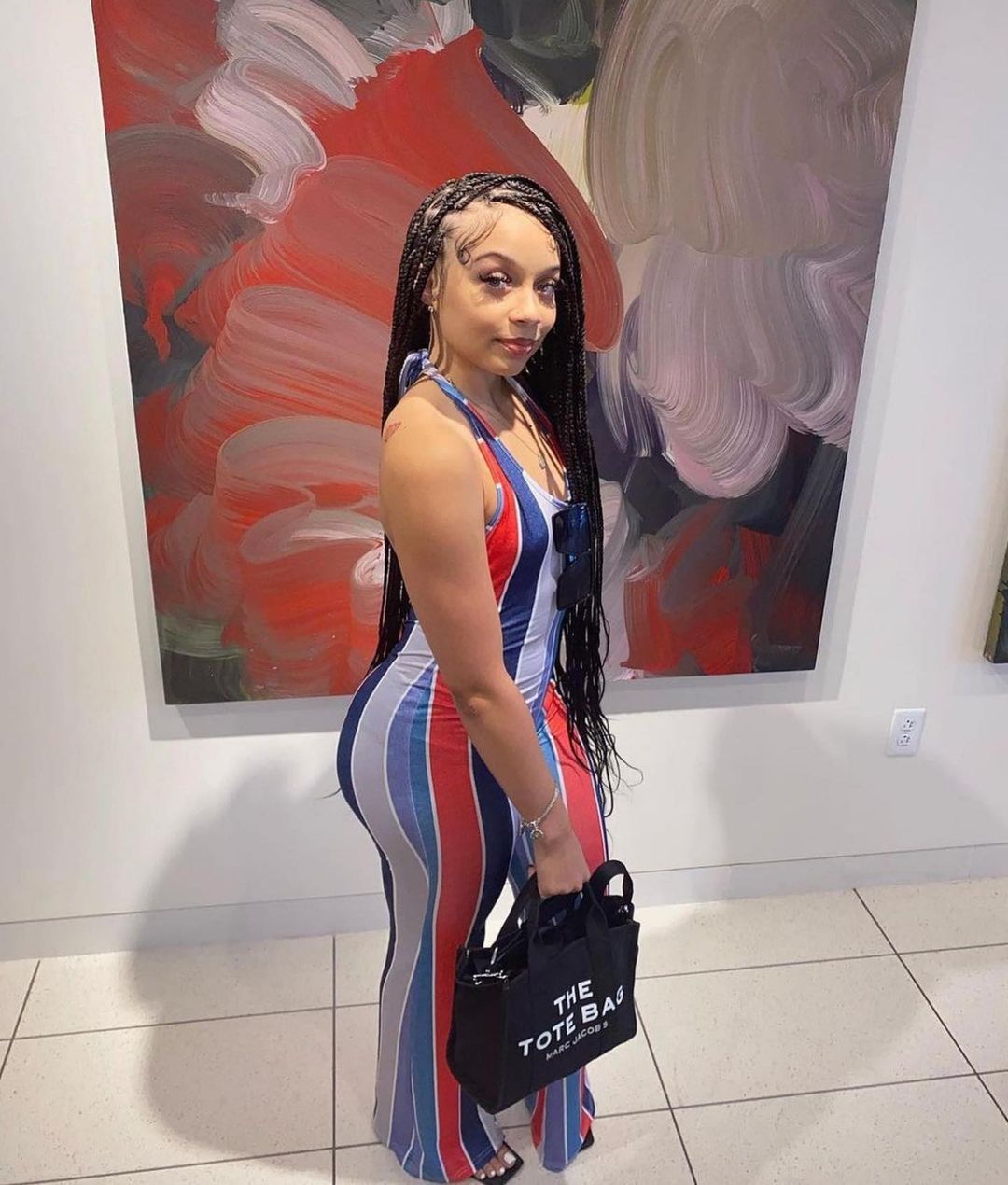 Slim Fitting Printed One Piece Flare Pants A Red