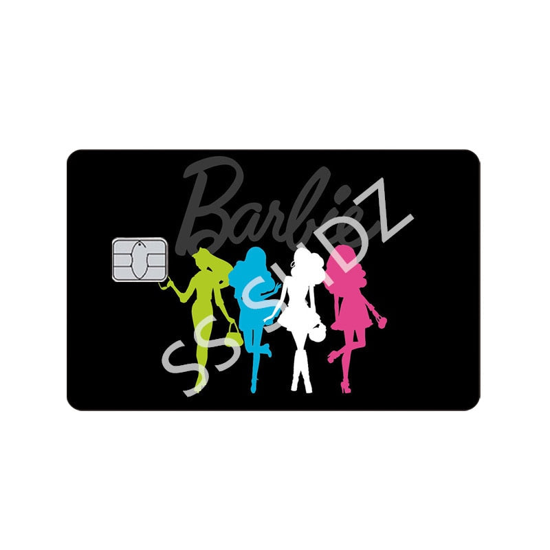 22 Models Barbie Cards Sticker Anime Fashion Y2K Girls Bank Credit Cards Cover Women Anti-Scratch Protection Stickers Film Decor new 10