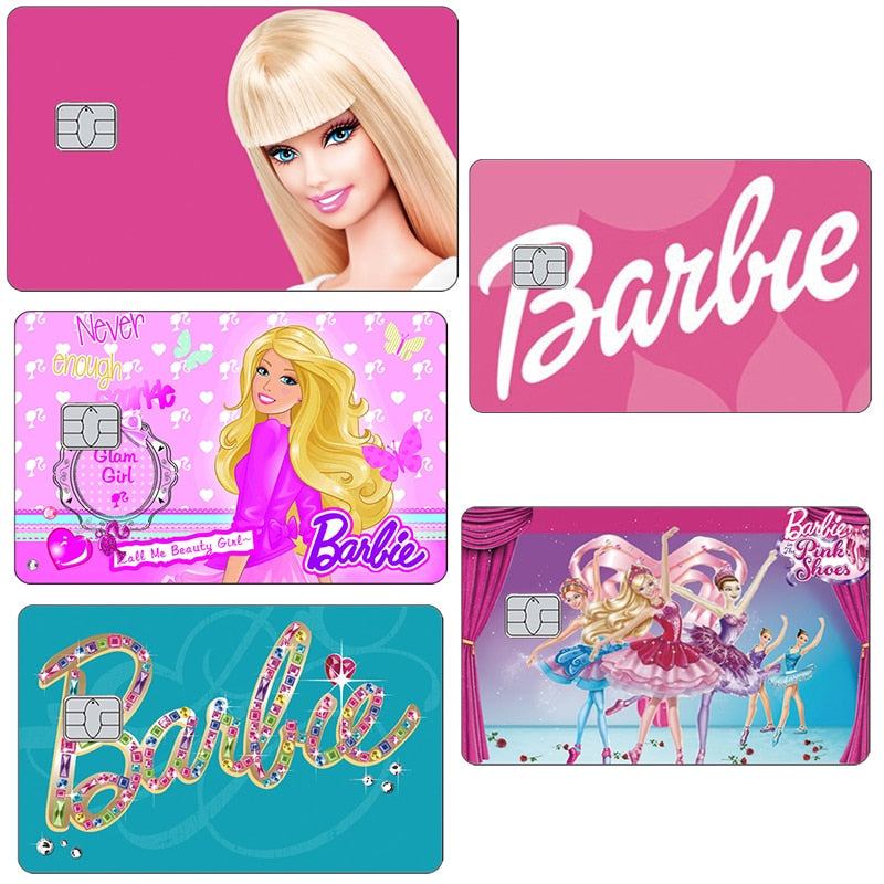 22 Models Barbie Cards Sticker Anime Fashion Y2K Girls Bank Credit Cards Cover Women Anti-Scratch Protection Stickers Film Decor