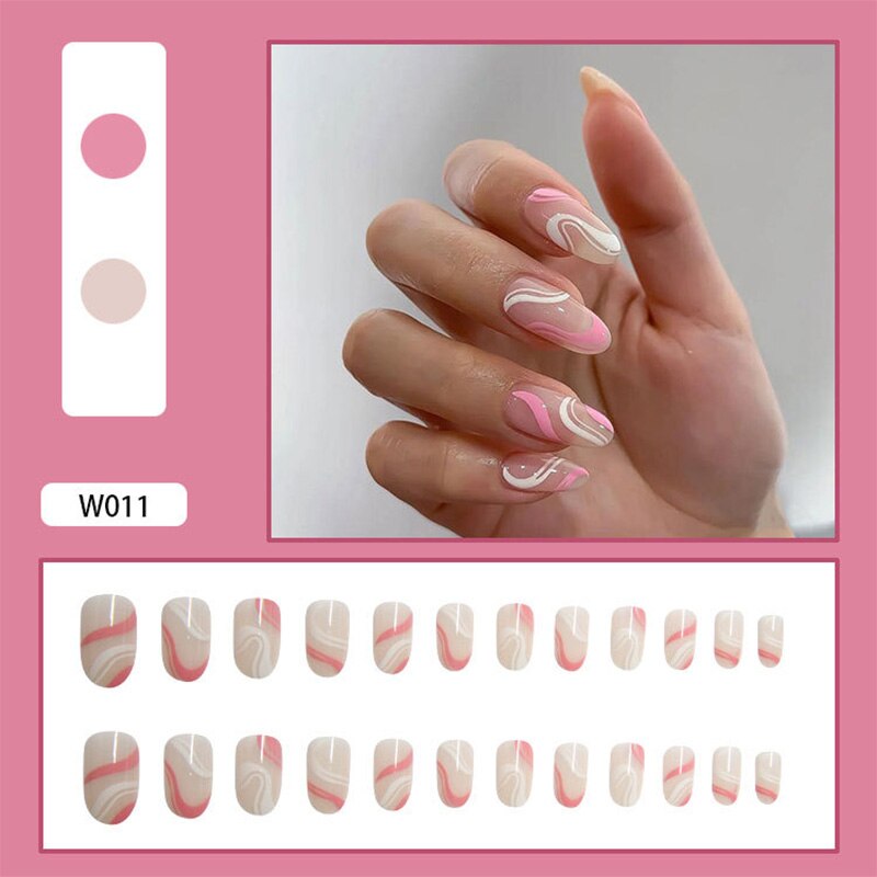 24Pcs/Box White French Fake Nails Press on Long XL Length Rhinestone Design False Nails Full Cover Acrylic Nail Tips JZJ-W011