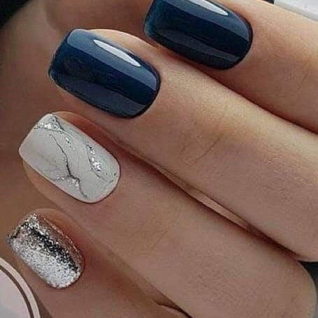 24pcs Silver glitter artificial fake nails with glue sweet cool y2k false nails with designs removeable french press on nails Y-220