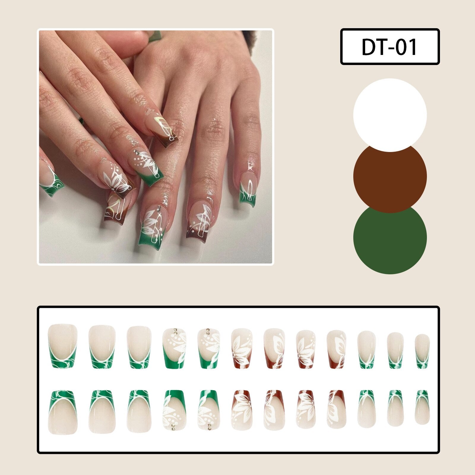 24pcs y2k Fake Nails Black White Star Printed Press on Nail Tips Long Coffin European Artificial Nail Patch for Girl Women H11