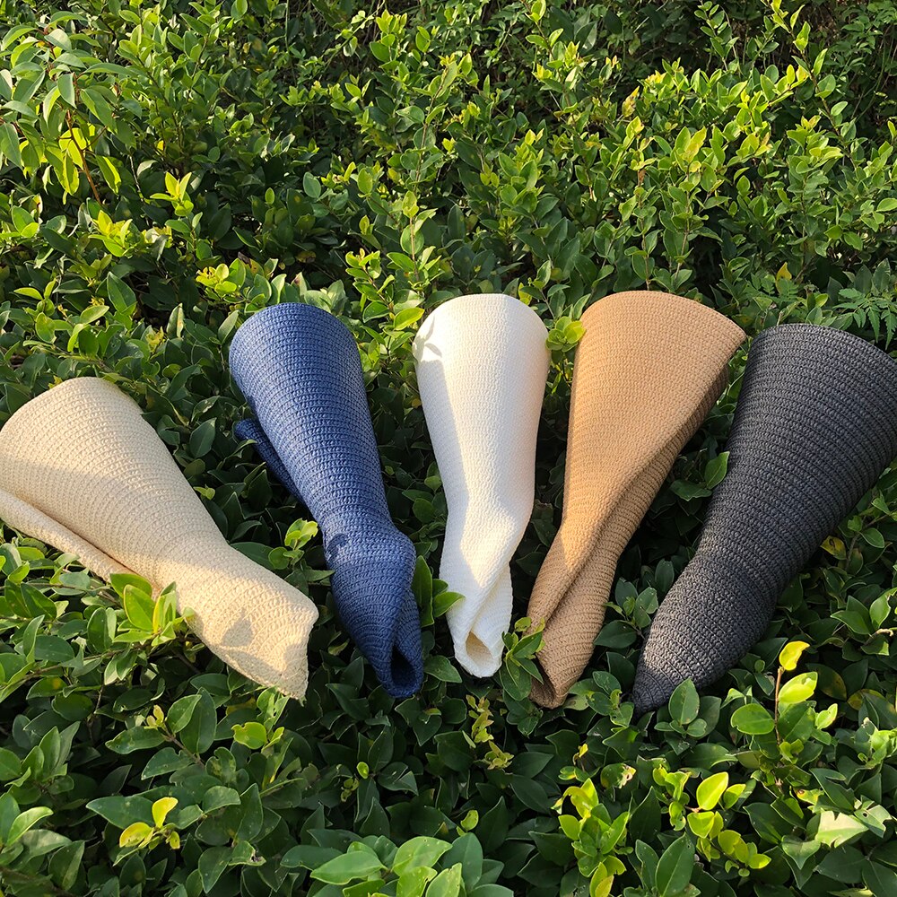 25CM Wide Brim Oversized Beach Hats For Women Large Straw Hat UV Protection Foldable Sun Shade Hat Wholesale Dropshipping