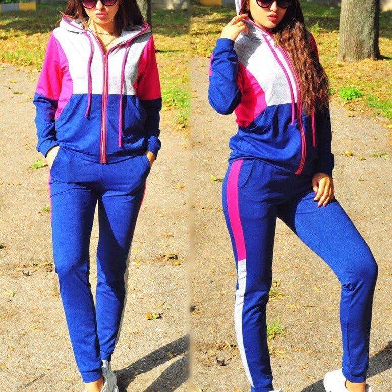 2Pcs Set Women Sport Tracksuit Zipper Hoodies Sweatshirt Pants Set Jogger Sport Wear Ladies Casual Sweat Spring Streetwear Suit