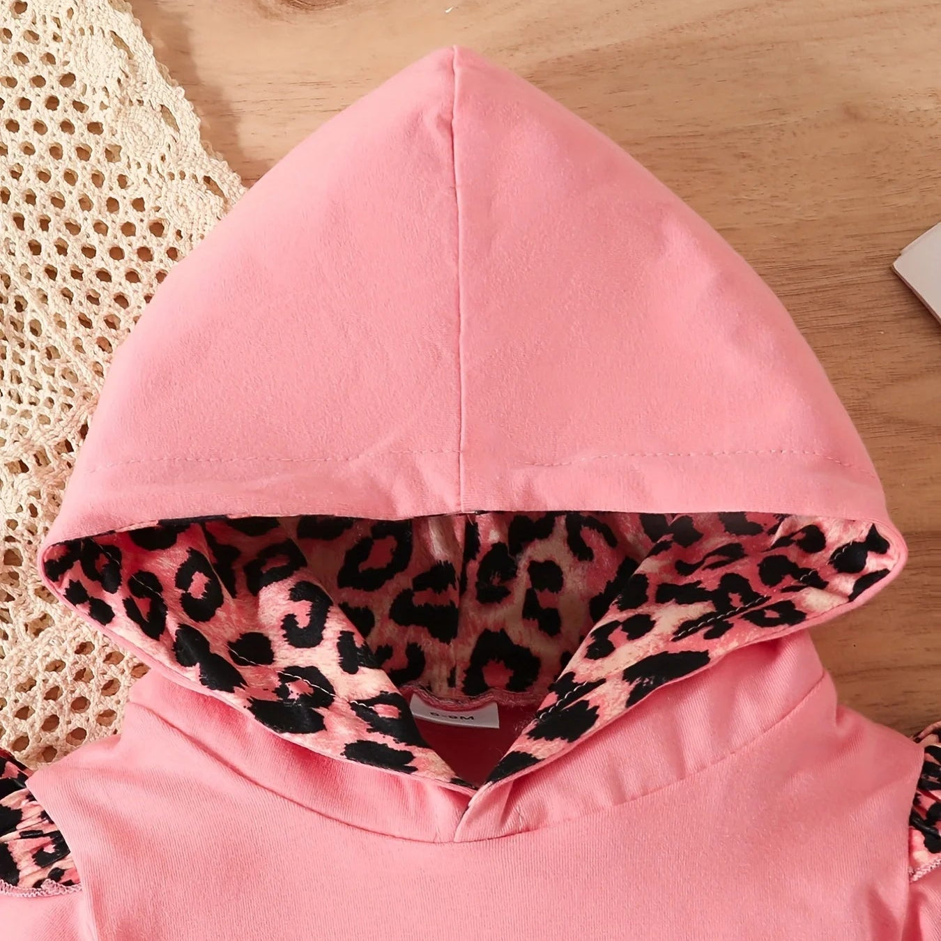 3 months to 3 years old baby girls casual leopard print fashion clothing letter print hoodie pant suit autumn and winter