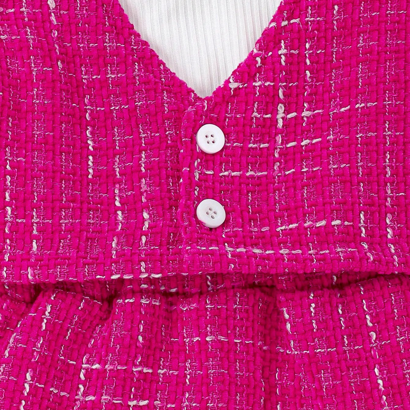 3-piece Autumn/Winter Baby Girl Cute and Sweet Western-Style White Long-Sleeved Rose Red Vest and Skirt Warm Comfort Suit