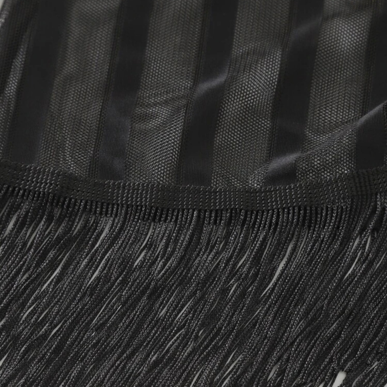 Tassel Tube Top Suspender Mesh Three-piece Set