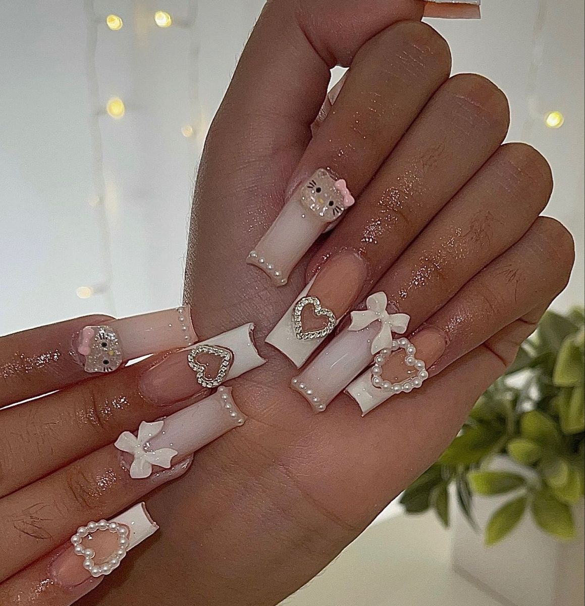 37style Sanrios Kuromi Hello Kitty My Melody Anime Y2k Europe and America Handmade Press on Nails Long Nails Design Manicure F