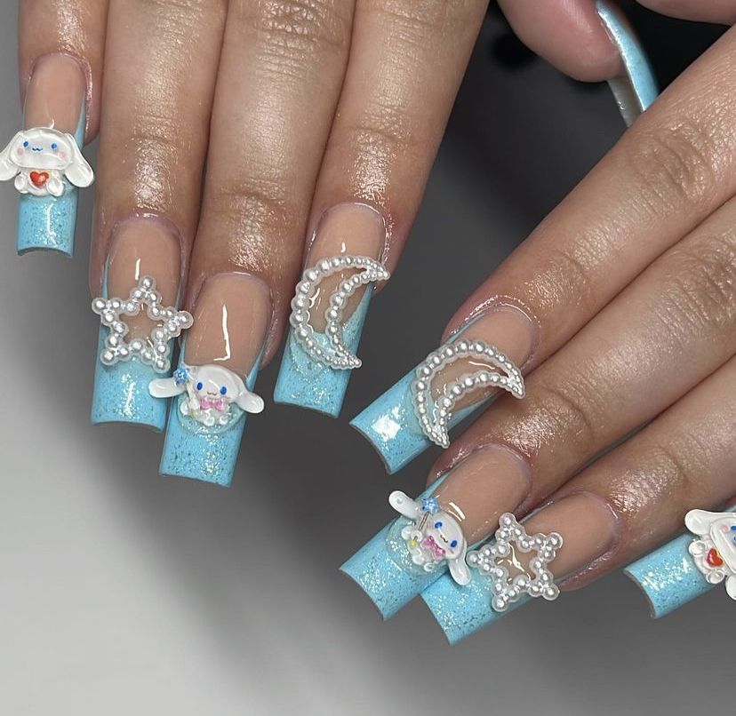 37style Sanrios Kuromi Hello Kitty My Melody Anime Y2k Europe and America Handmade Press on Nails Long Nails Design Manicure K