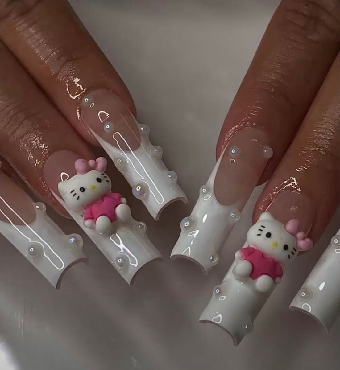 37style Sanrios Kuromi Hello Kitty My Melody Anime Y2k Europe and America Handmade Press on Nails Long Nails Design Manicure S