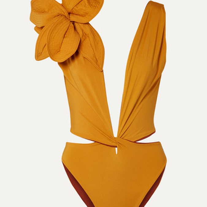 3D Design Lace Stripe Cutout Tight Tankini Swimwear Swimsuit