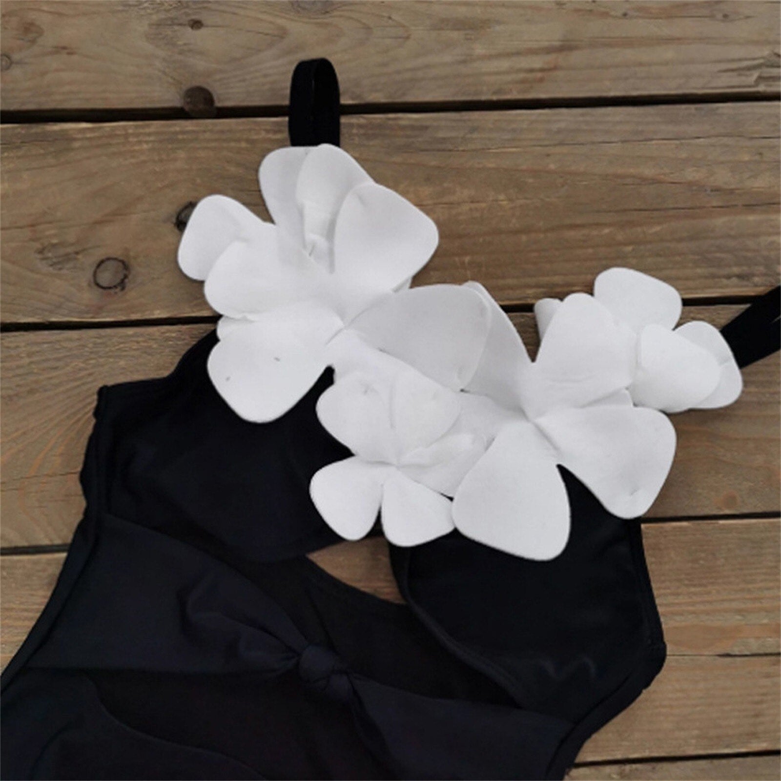 3D Flower Sexy Hollow Sleeveless Swimsuits One Piece Bodysuit Bathing Suits Monokini