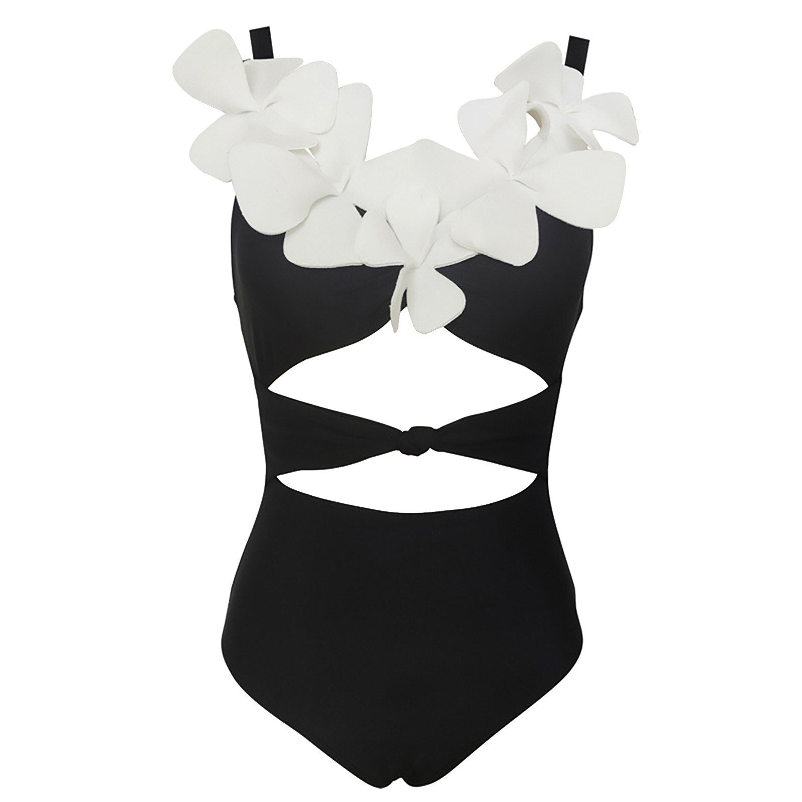 3D Flower Sexy Hollow Sleeveless Swimsuits One Piece Bodysuit Bathing Suits Monokini