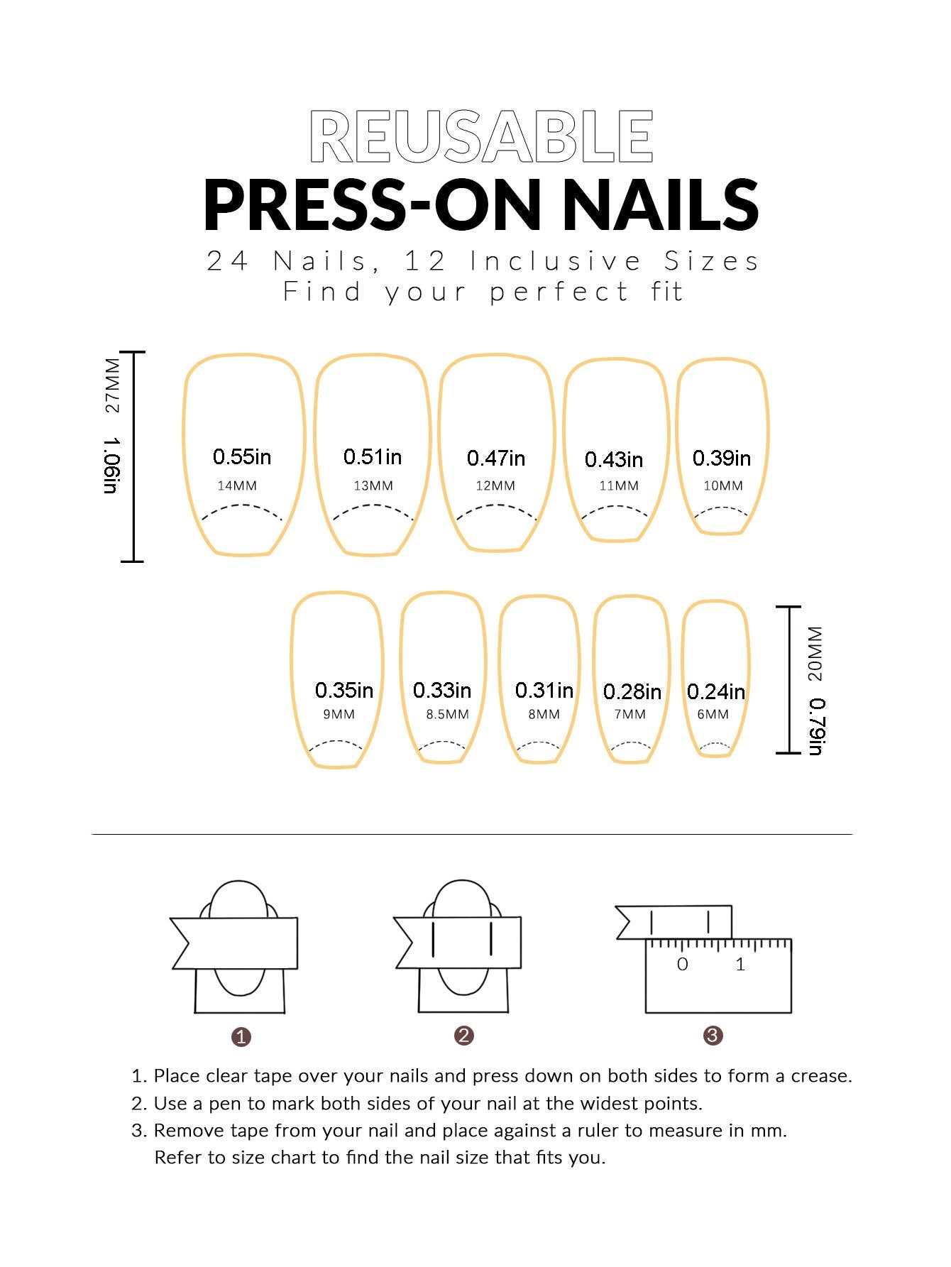 3D fake nails set with diamond glitters blue flakes designs middle size french tips faux ongles press on acrylic false nail art