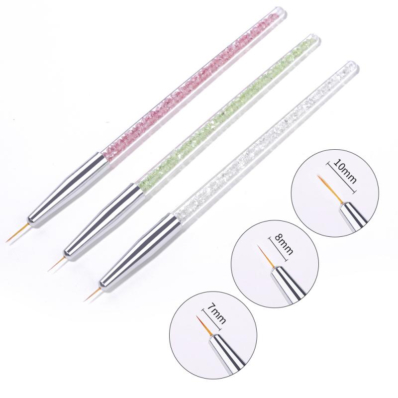 3Pcs French Stripe Nail Art Liner Brush Set 3D Tips Line Stripes DIY Drawing Pen UV Gel Brushes Painting Pen Manicure Tools 3 Pcs 21