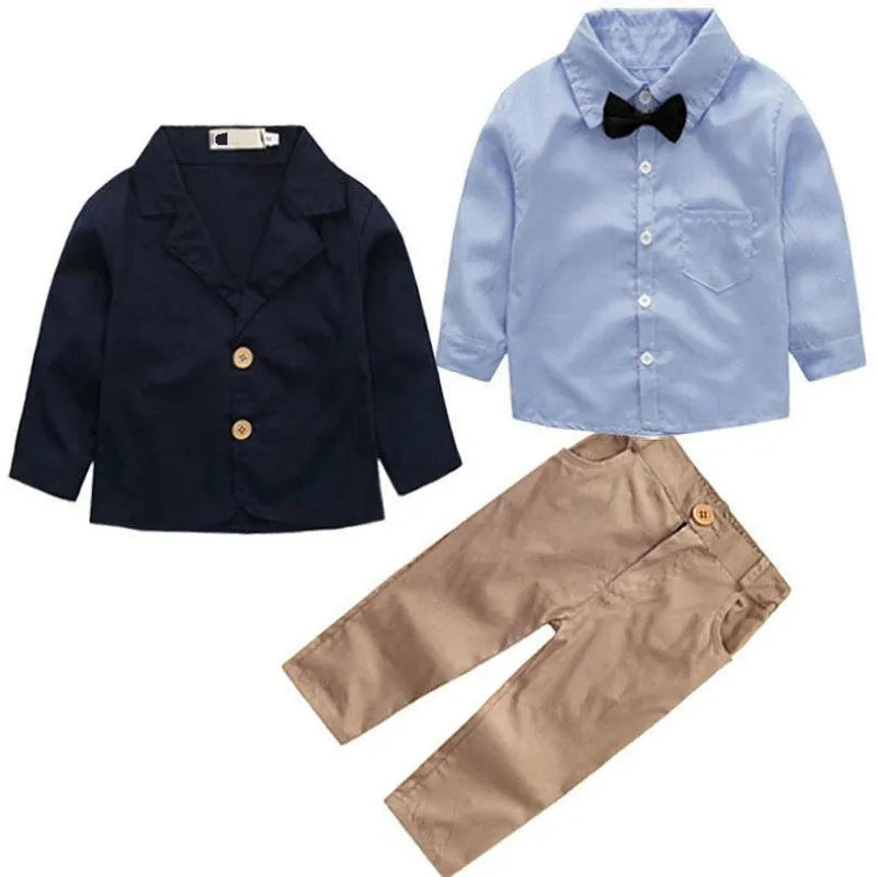 3pcs Baby Boy Clothes Set Spring Autumn Back to School Outfit Little Gentleman for 2 3 4 5 6 7 8 years A