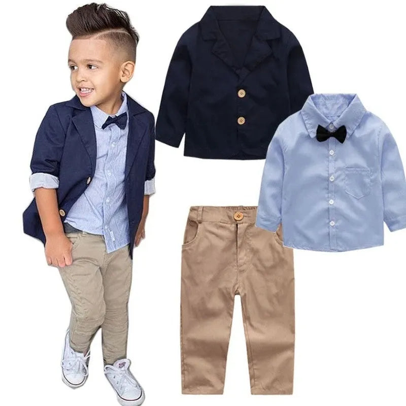 3pcs Baby Boy Clothes Set Spring Autumn Back to School Outfit Little Gentleman for 2 3 4 5 6 7 8 years AMAIO