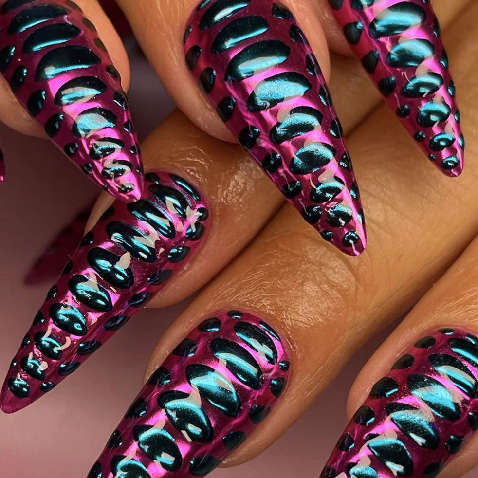 41Style Diamond Stiletto Coffin Long Nail Europe America Handwork Customization Cosplay Party Full Cover Fake Nails Woman Gift 20