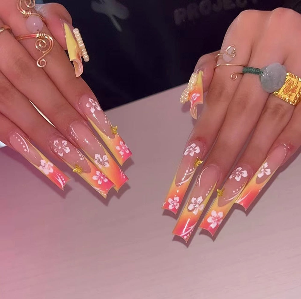 41Style Diamond Stiletto Coffin Long Nail Europe America Handwork Customization Cosplay Party Full Cover Fake Nails Woman Gift 26