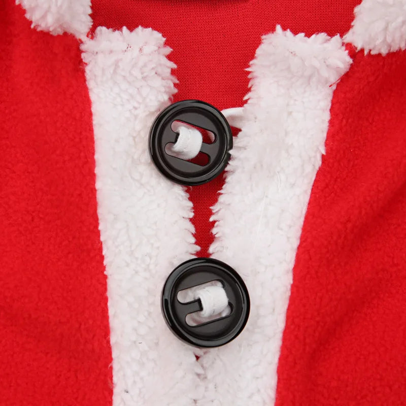 4PCS/Set Christmas Santa Claus Plush Outfit Newborn Clothing Sets Baby Boys Winter Fleece Tops+Pants+Hats+Socks Children Clothes