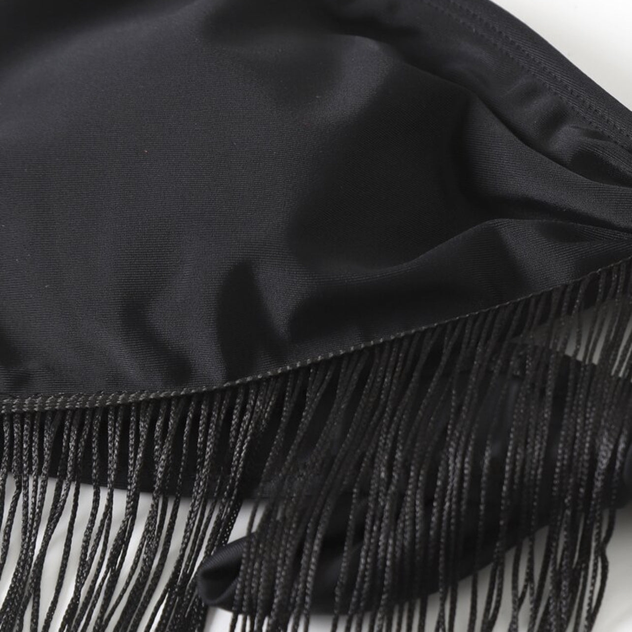 Tassel Tube Top Suspender Mesh Three-piece Set