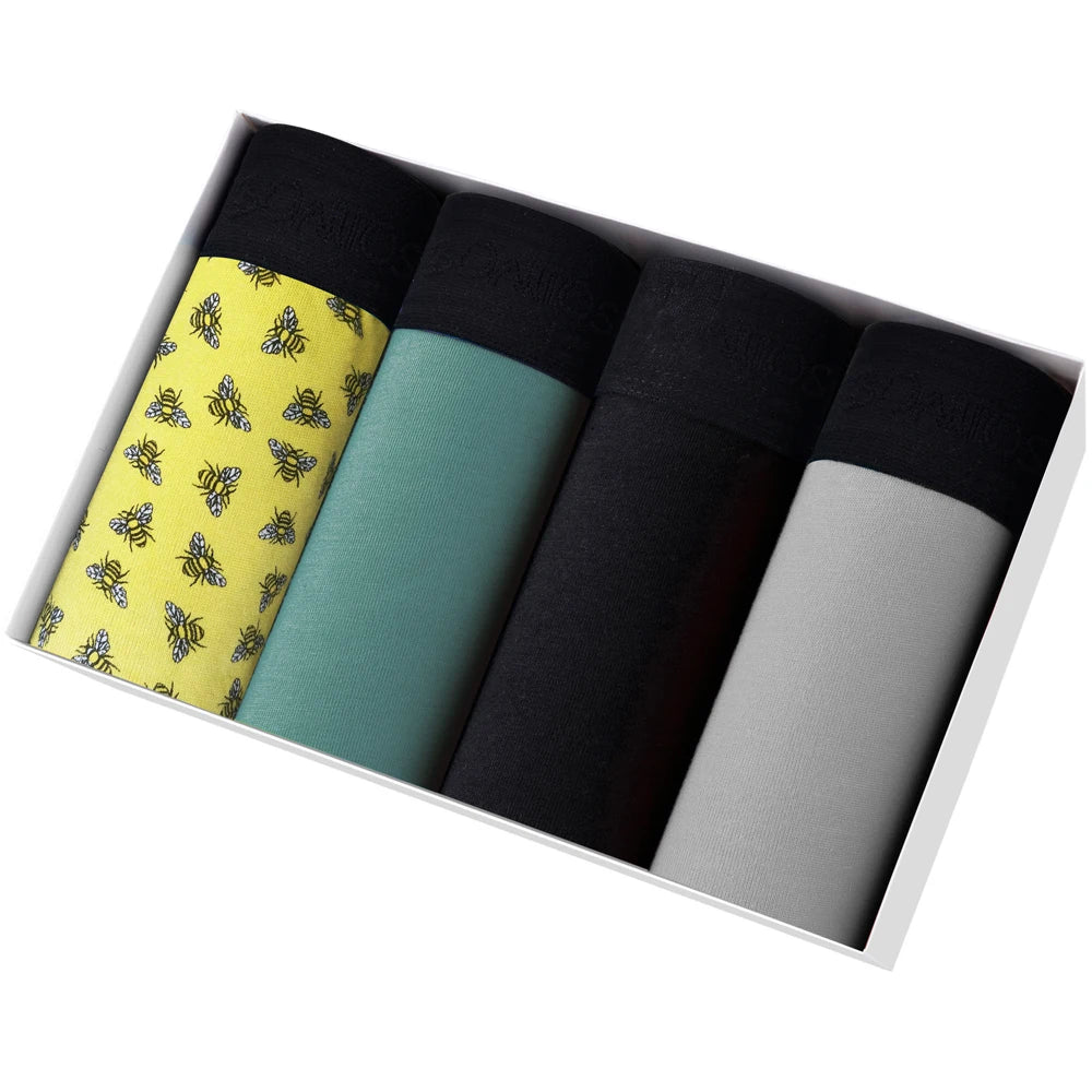 4pcs Boxers Men's Panties Underpants Man Boxer Underwear Cotton for Male Underpants Man Cotton Large Size Lot Soft B15 pack-5