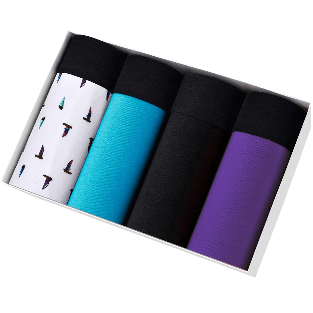 4pcs Boxers Men's Panties Underpants Man Boxer Underwear Cotton for Male Underpants Man Cotton Large Size Lot Soft B15 pack-1