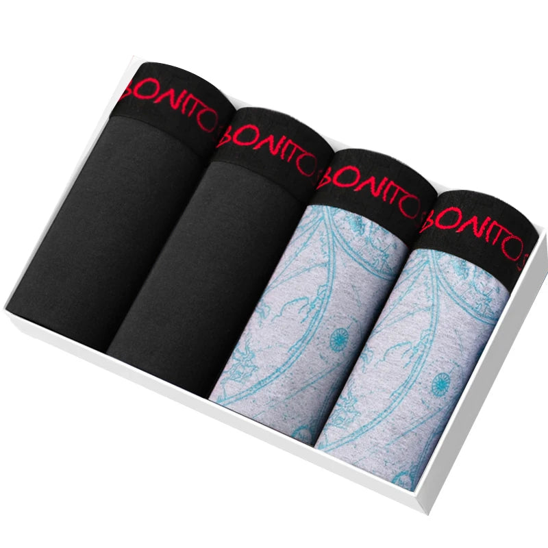 4pcs Boxers Men's Panties Underpants Man Boxer Underwear Cotton for Male Underpants Man Cotton Large Size Lot Soft B2 4pcs-pack17