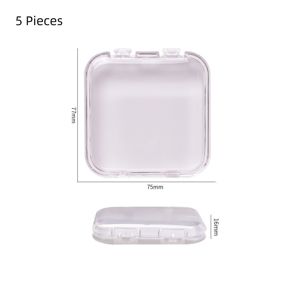 5/10 Pieces Empty Nail Boxes For Packaging Square Shape Box Wholesale Nail Tips Press On Nail Packaging Case Small Business White5PCS