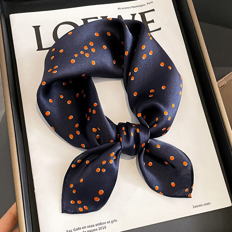 53cm Real Silk Nature Scarf Women Neckerchief Foulard Bandana Small Hairbands Fashion Floral Neck Ties for Office Lady 2024 New ZS-12 53x53cm