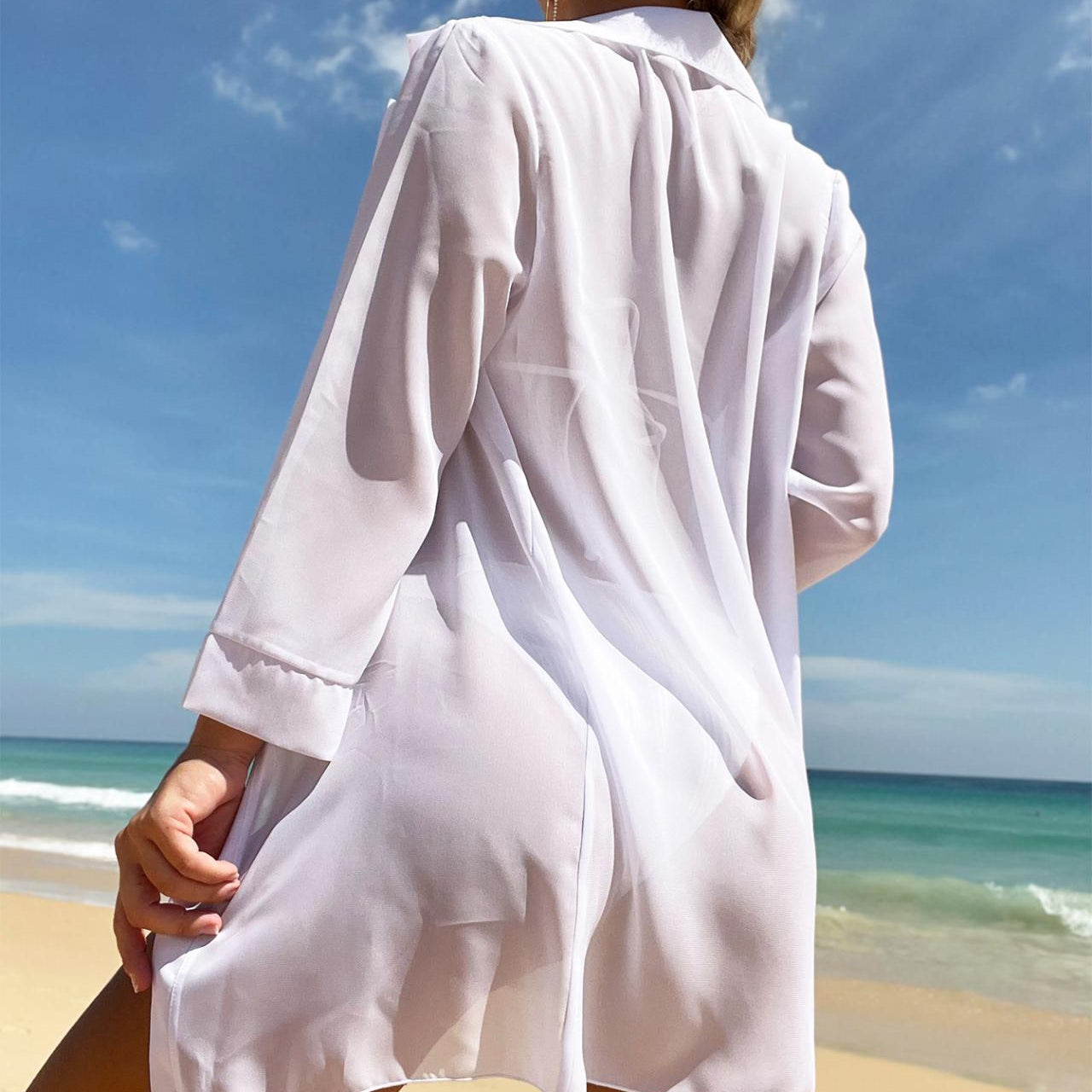 Women's New Solid Color Three-piece Smock Swimsuit