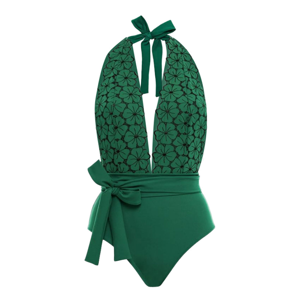 Women's Retro Deep V Resort Beach Swimsuit