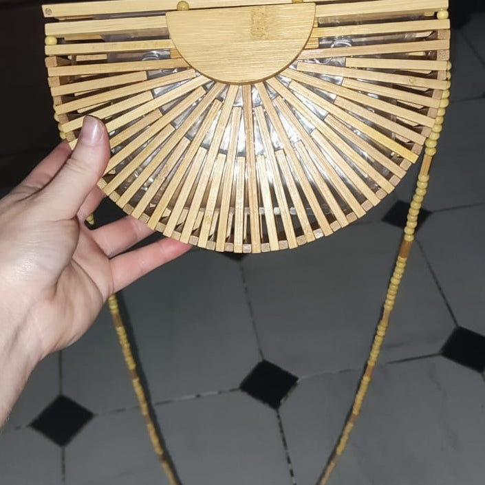 Semicircle Bamboo Small Crossbody Shoulder Bags with Handle for Women 2024 Summer Branded Luxury Beach Handbags Fashion Weave