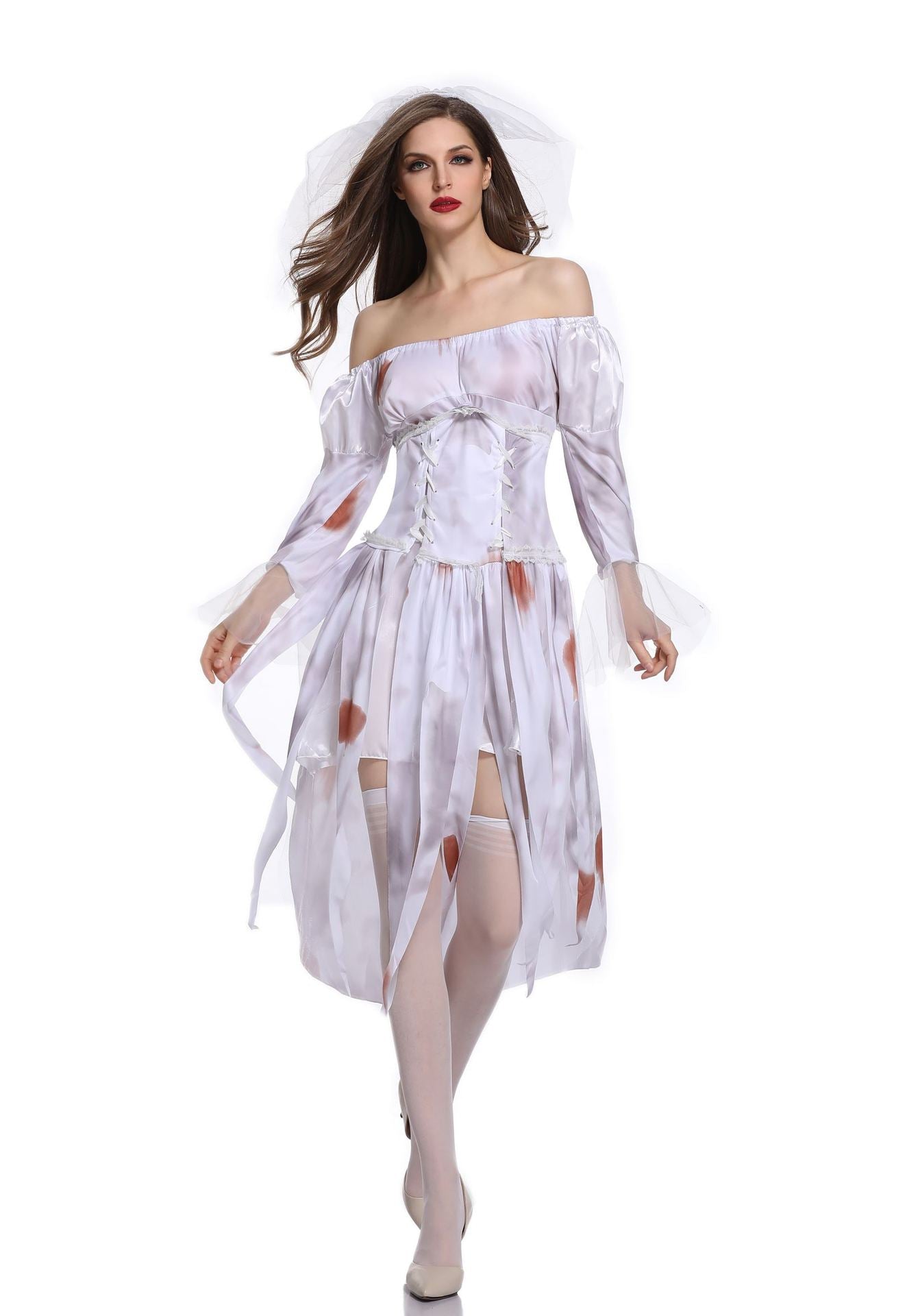 Costume d'Halloween de robe de princesse de crâne