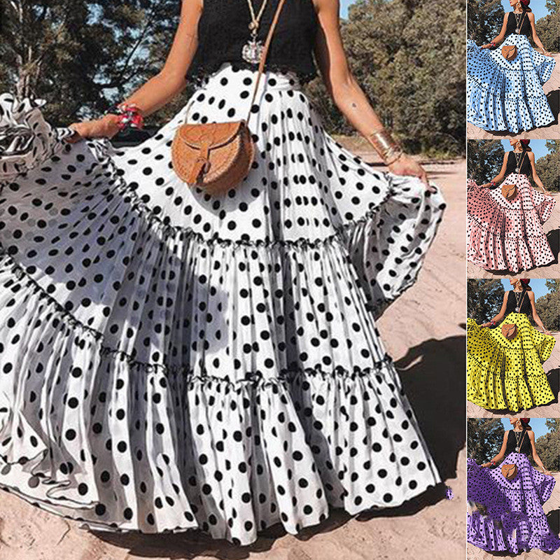 Summer Style Plus Size Polka Dot Damkjol