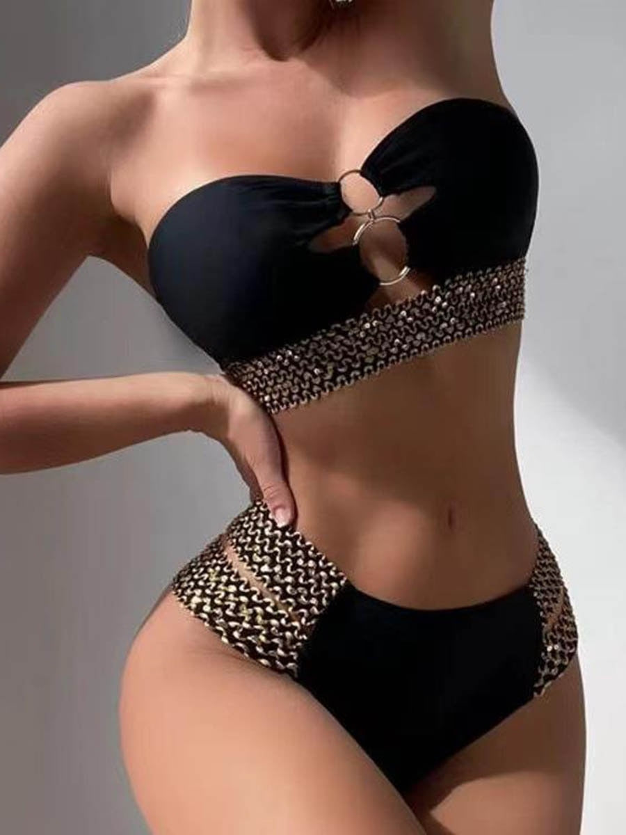 Sexy One Shoulder Strapped Print Swimwear - Push UP High Cut One Piece Swimsuit Monokini Backless Bathing Suit 7601 NO 5