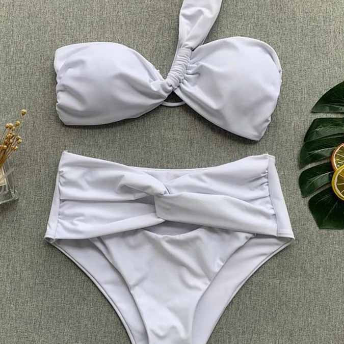 Women Fashion Padded Bra Bikini Set Swimsuit Ladies Solid Bandage Push-up Triangle Swimwear Bathing Suits Biquini Swimwear