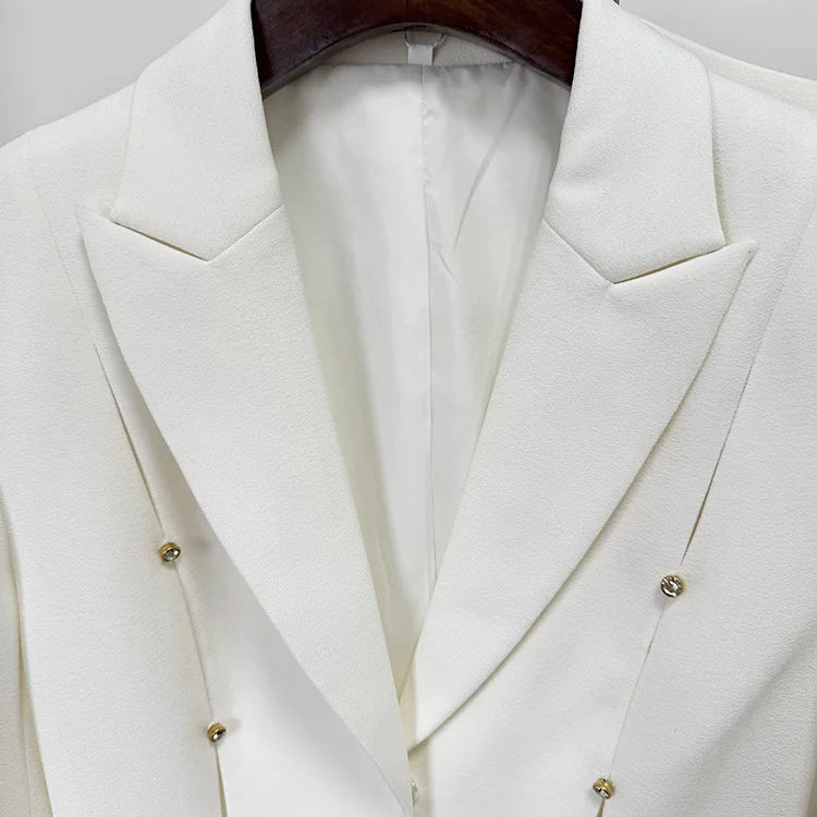 2025 new arrival star fashion socialite temperament diamond studded hollow out suit pants set two-piece set