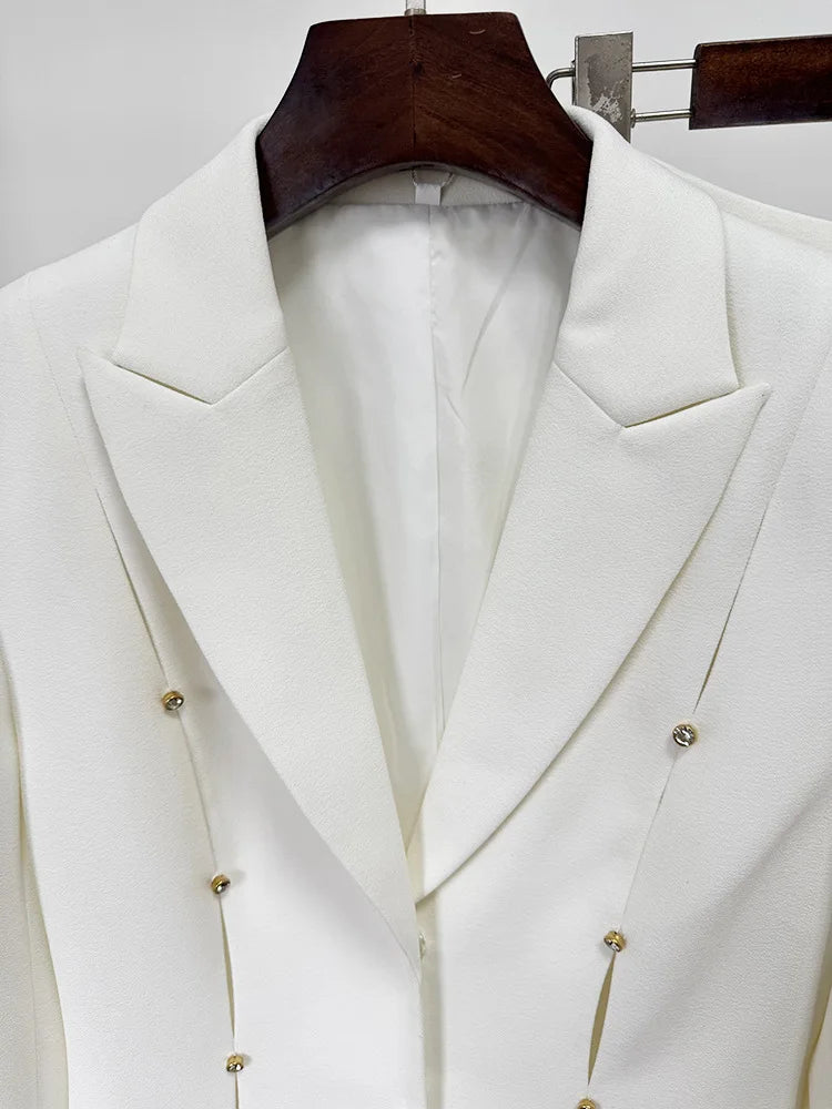 2025 new arrival star fashion socialite temperament diamond studded hollow out suit pants set two-piece set