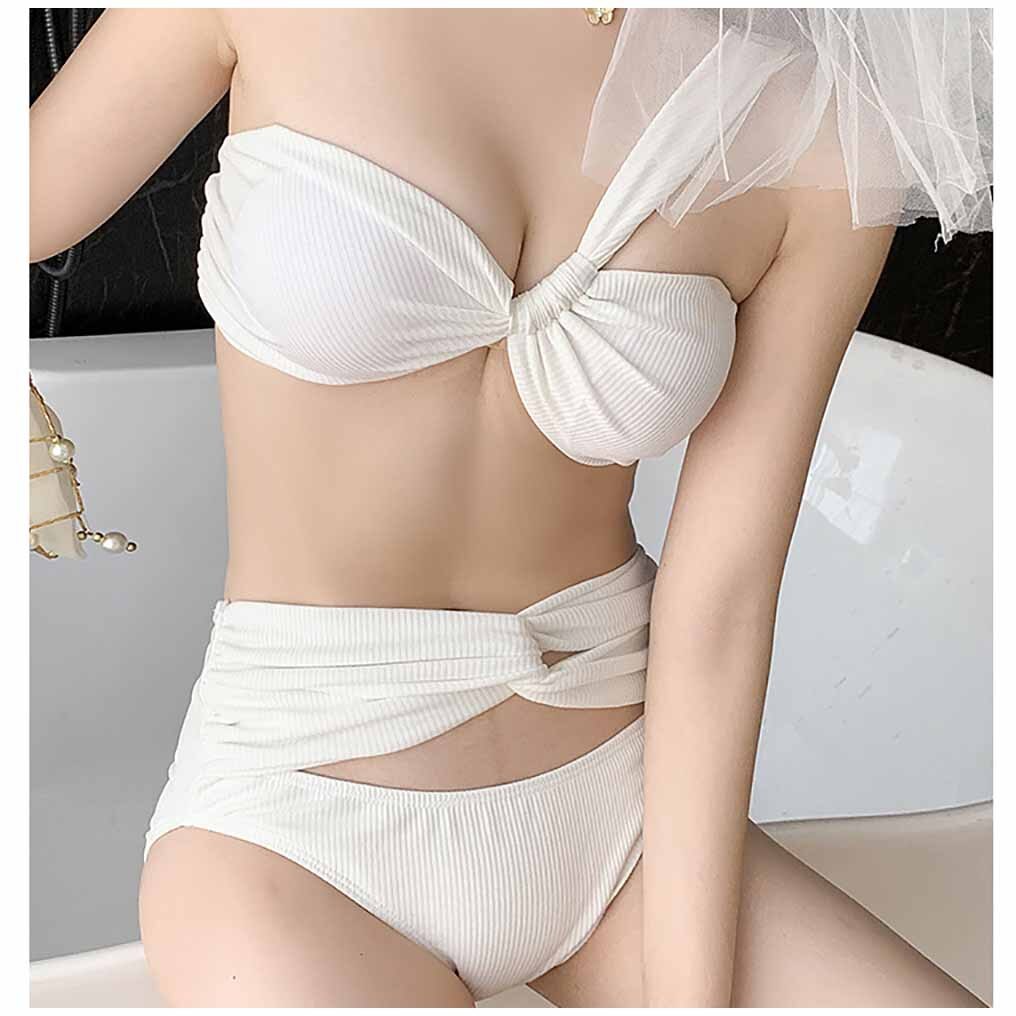 Women Fashion Padded Bra Bikini Set Swimsuit Ladies Solid Bandage Push-up Triangle Swimwear Bathing Suits Biquini Swimwear