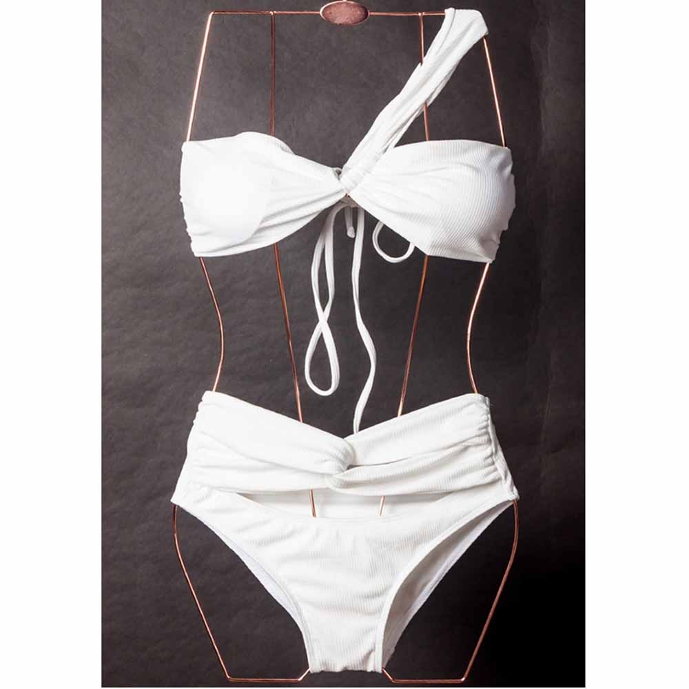 Women Fashion Padded Bra Bikini Set Swimsuit Ladies Solid Bandage Push-up Triangle Swimwear Bathing Suits Biquini Swimwear