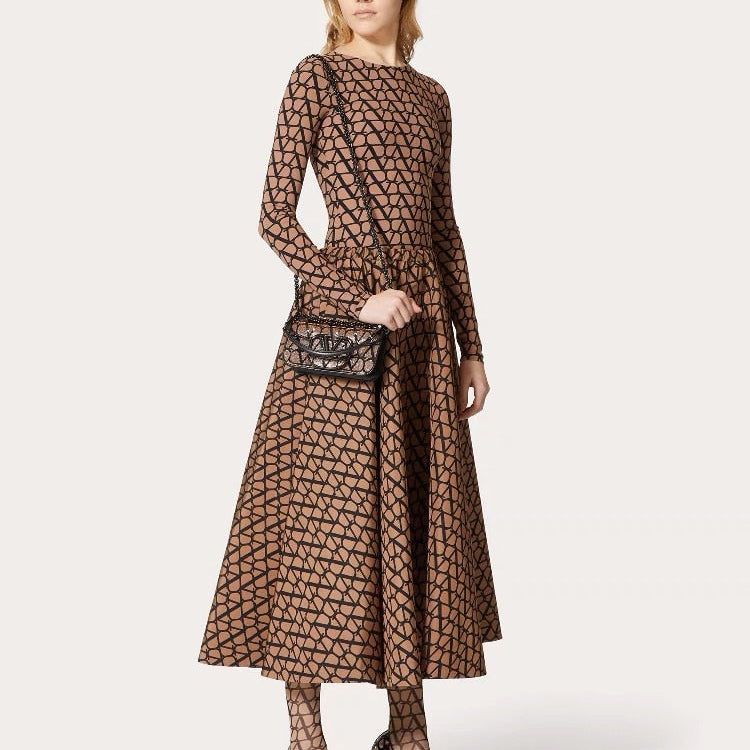 ALSEY The Same Counter Fashion Women Half Skirt 2024 Spring and Summer New Senior Grid Design In The Long Skirt