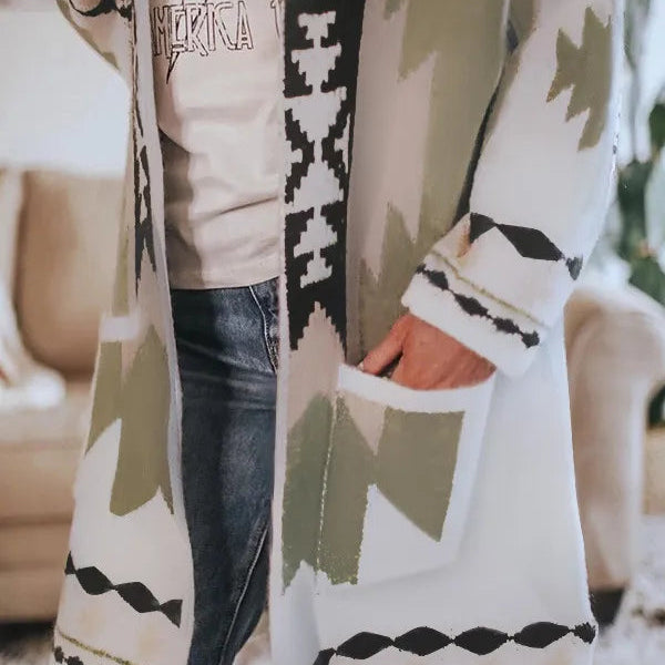 AYUALIN Long Sleeve Cardigan Women's Coat Ethnic Boho 2024 Autumn Winter Coats Bohemia Hippie Casual Female Jumper Outerwear